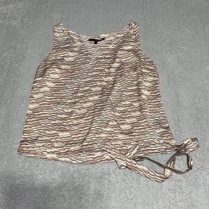 Lafayette 148 Top Womens 8 Silk Blouse Sleeveless Tie Waist